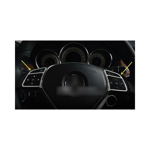 2pcs Aluminum Steering Wheel Frame Trim For Benz W212 E200/250 300/350 2015-2010