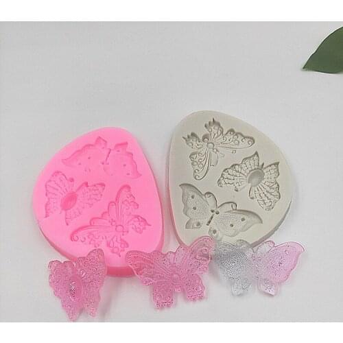 3 Butterfly Resin Clay Silicone Mold Baking Cake Decorating ToolsCandy Biscuit Mould