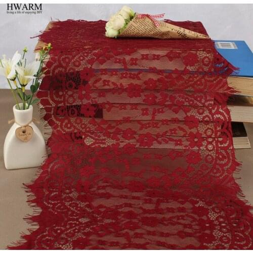 3yard/pcs red lace fabric ribbon african wedding decoration cloth trim DIY embroidery curtain skirt Headscarf veil accessories