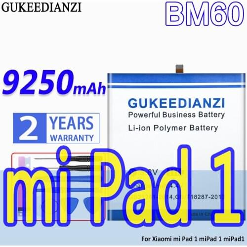 High Capacity GUKEEDIANZI Battery BM60 BM61 9250mAh For Xiaomi miPad 1/2 miPad1 miPad2