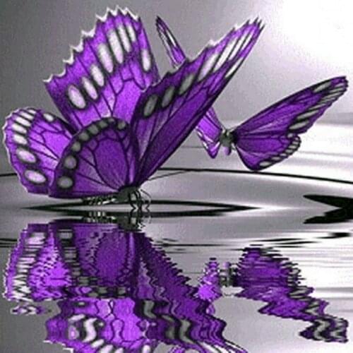 Diamond painting purple butterfly, full square, 5D, DIY, diamond embroidery animal, rhinestone mosaic, full round, sticker