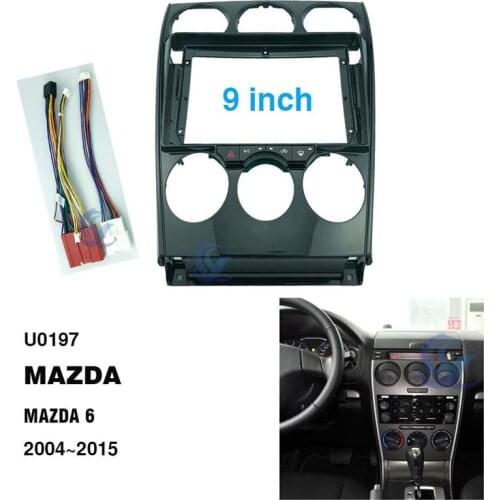Car Radio Fascias 2 Din 9 INCH Fit for Mazda 6 2004-2015 DVD GPS MP5 Android Multimedia Player ABS Dashboard Frame Installation