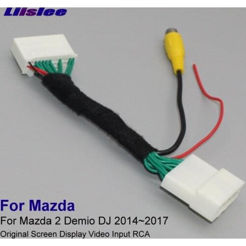 AUTO RCA Adapter Connector Cable For Mazda 2 Demio DJ 2014~2017 Rear View Camera Original Video Input Switch Convertor Wire