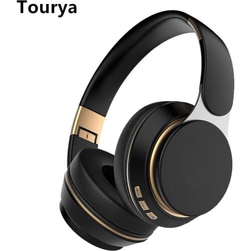 Tourya T7 Wireless Headphones Bluetooth 5.0 Headset Foldable Stereo Adjustable Earphones With Mic for phone Pc TV Xiaomi Huawei