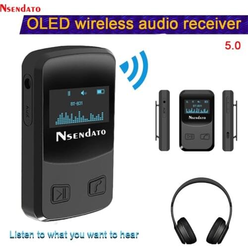 Wireless adapter Wireless Music audio Receiver With OLED Surround Display DSP CVC8 Noise Cancelling Adapter For Car Home Stereo