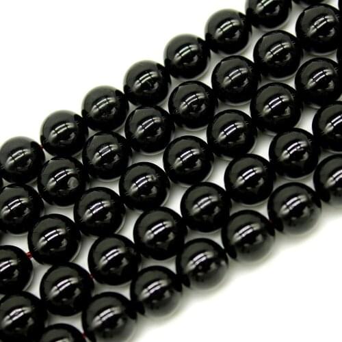Natural Stone Beads Black Tourmaline Stone Round Beads For Jewelry Making 15inches 4/6/8/10/12mm Gem Stone Beads Diy Bracelet