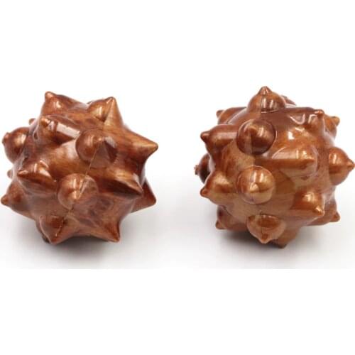 2pcs Hand Massager Ball Wooden Hand Train Relaxing Hand Foot Body Back Shoulder Pain Stress Trigger Point Heath Care Tools