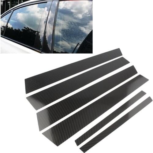 For BMW 3 Series E46 Car Window B Pillars Moulding Protective Trim Cover 1998 1999 2000 2001 2002 2003 2004 Carbon Fiber