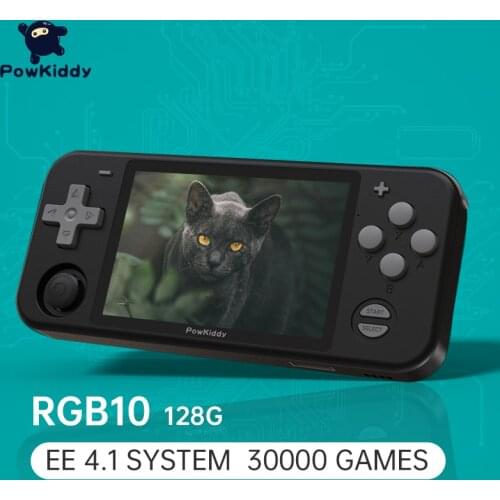 POWKIDDY RGB10 3.5-Inch IPS Open Source Handheld Game Console Players RK3326 EE4.1 Version 128G 30000 Games Childrens gifts