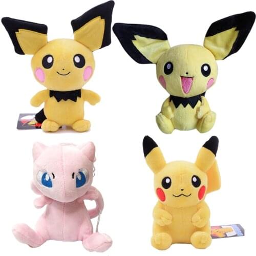 20cm Pikachues Mew Pichu pokemoned plush toys Anime peripheral stuffed doll kawaii gift for children Helloween Christmas present