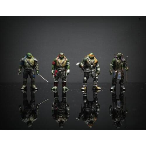 1:64 Scale Resin Die-casting Movie Characters Samurai Foursome Doll Ornaments Car Scene Layout Collection Decorative Toys