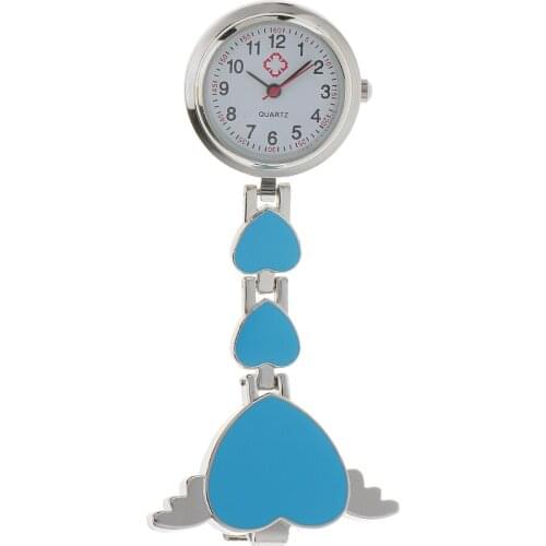 Metal Heart Medical Doctor Nurse Quartz Pocket Clip On Pendant Brooch Fob Wa