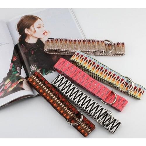 Fashion New Nylon Canvas Woven Belt Korean Version of The Double-loop Buckle Unisex Personality Leisure Student Design Belt