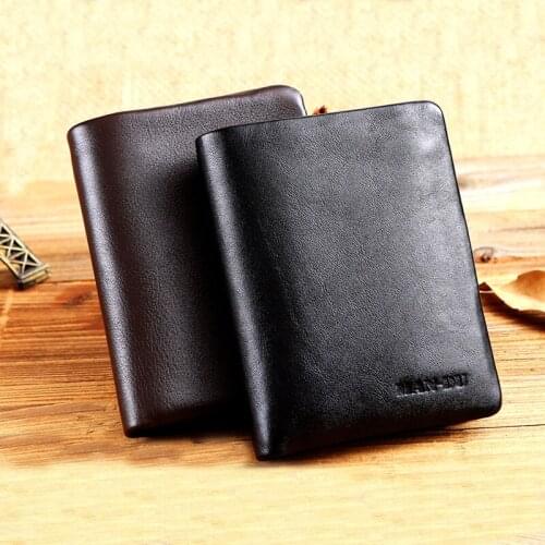 Genuine Leather Men Wallet Zip Coin Purse Multifunction Leather Wallet Card Holder Organizer Carteira