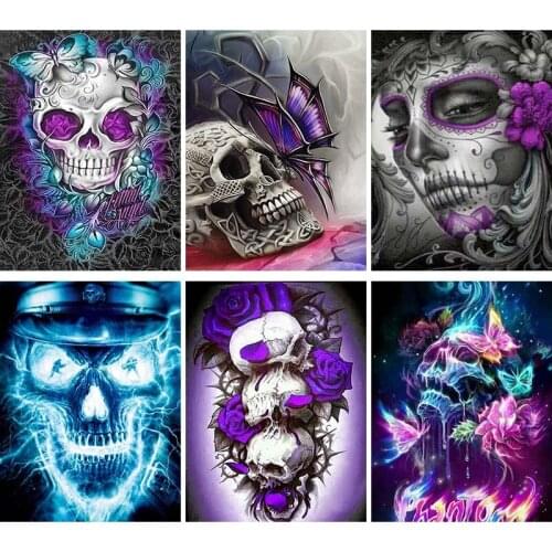 Skull 5D Diamond Painting Adults Arts and Crafts Kit Mosaic Paint Diy Handmade Jewel Cross Stitch Horror Embroidery Diamond