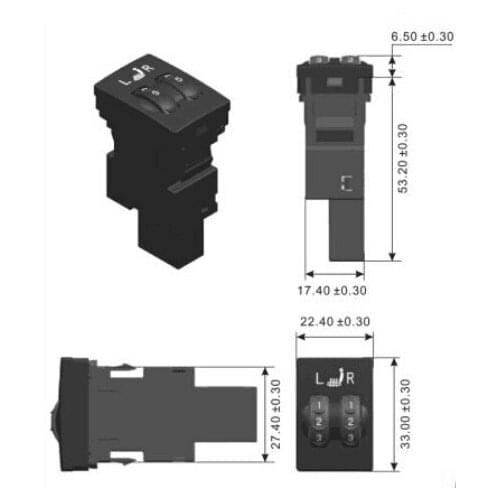 2 seats seat heating swtich fit for seat heater switch carbon fibre Interior original Seat Cover heater Automobiles 12v