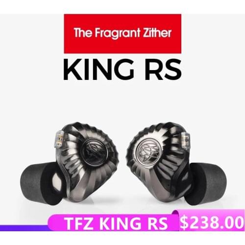 TFZ KING RS In Ear Earphone HiFi 4nd Driver Unit Gold Diaphragm IEM Monitor DJ Music Headsets With 2PIN Detachable Cable