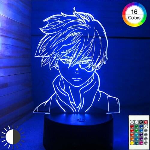 3D Newest Anime 3D Led Lamp My Hero Academia Night Lights Childrens Lights Touch16 Color Conversion Holiday Gift Bedroom Decor