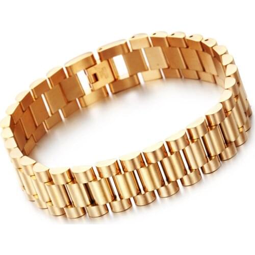 New Fashion Stainless Steel Punk Bracelets For Men Gold Color Hip Hop Bracelet Bangles Street Male Jewelry Gift