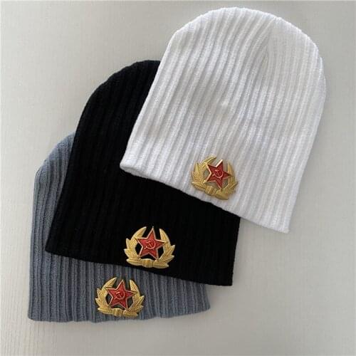 Solid Color Stripe Beanie Cap For Women Warm Hats Knitted Skullies Beanies Man Thick Warm Caps Unisex Hip Hop Casual Sports Cap