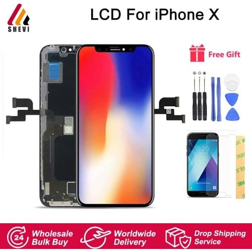 X OLED Screen For iPhone X LCD Screen Digitizer Assembly with Frame Replacemen LCD For iPhone x Screen Original AMOLED TFT Black