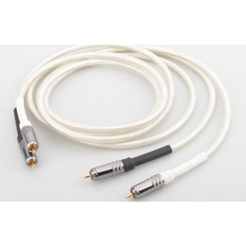 Pair Silver Plated RCA Audio Cable HIFI RCA Cable Interconnect Audio Cable