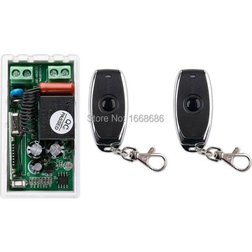 Latest AC 220 V 1CH Wireless Remote Control Switch System 1pcs Receiver + 2pcs one-button metal Remote 315mhz/433mhz