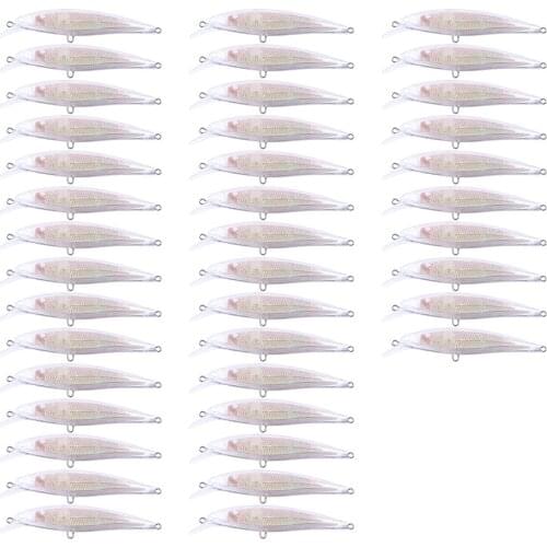 50pcs Blank Lures Crankbait Larser Minnow DIY Fishing Bait Unpainted Blank Body Fishing Tackle 11cm 11.7g