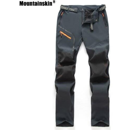 Mountainskin Mens Hiking Oblique Zipper Quick Dry Pants Outdoor Camping Fishing Comfortable Climbing Breathable Trousers VA915