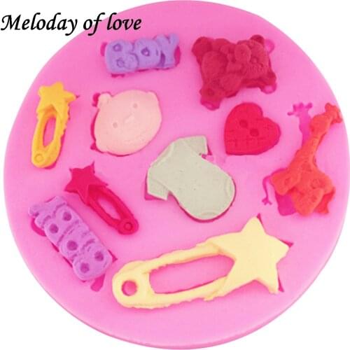 Bear giraffe silicone mold modelling for the baby shower favour gifts Party chocolate DIY fondant cake decorating tools T0041
