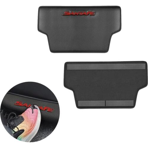 Car Styling Carbon Fiber For Hyundai Tucson Santa Fe Car Seat Back Anti-Kick Pad Cover Internal Decoration Covers