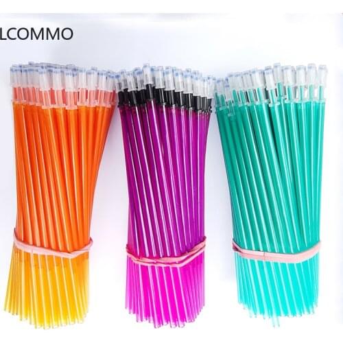 20pcs/set Magic Ink Erasable Pen Refills Rod 0.5mm Purple Orange Green Ink Erasable Gel Pen Rod School Office Writing Stationery