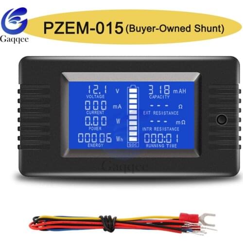 PZEM015 0-200V Car Battery Discharge Indicator Capacity Tester Power Energy Impedance Resistance Voltmeter 0-50A/100A /200A/300A