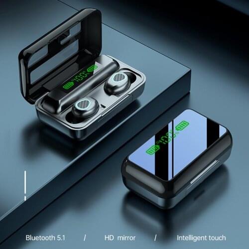 Tws Wireless Earphone Bluetooth 5.1 3D Touch Control Waterproof Sport Earbuds Stereo Music Headset With Mic 2000mAh Charge Case