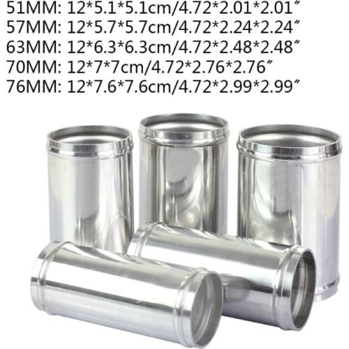 Universal Tube Diameter 51mm/57mm/63mm/70mm/76mm Polished Aluminum Turbo Intercooler Engine Air Intake Pipe Length 500mm