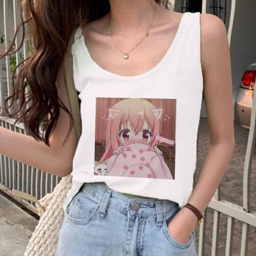 2021 Summer Funny Y2k Cartoon Print Casual Sleeveless Tank Tops Ladies O-neck Fashion Harajuku Women Camisole Large Size Clothes
