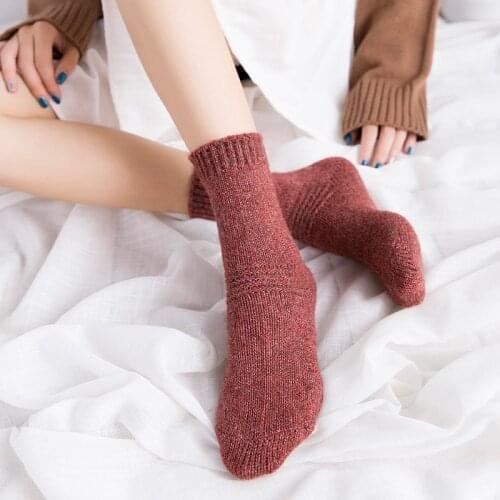 Fall and Winter New Style Wool Middle tube thick needles and cross bars Womens Socks Happy Socks Pure color 2 Pairs/lot