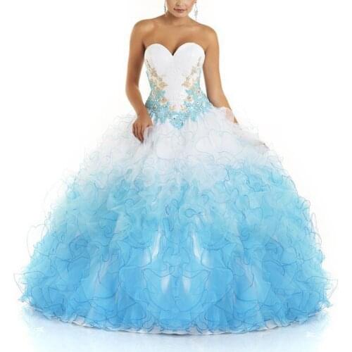 Cheap Girls Ball Gown Floor-Length Quinceanera Crystals Appliques Jacket Sweetheart vestido 15 Birthday Party bridesmaid dresses