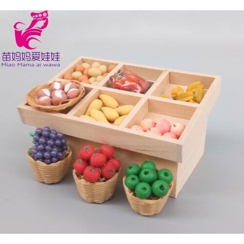 1:12 Doll house mini furniture fruit and vegetable display shelf shopping store market commodity showcase