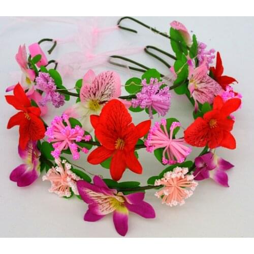 1pcs flower boho headband crown headbands Bridal wreath Wedding Garland hair accessories for women Christmas