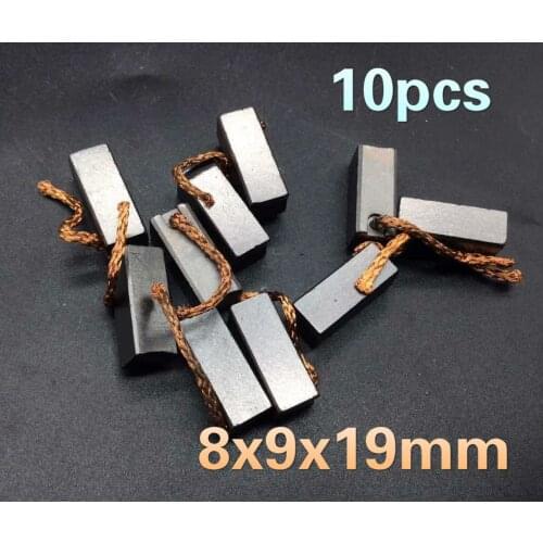 10pcs 8x9x19mm Carbon Brush For Vehicle Automobile Car Truck Heater Blower Fan Air-Blower Car Motor Carbon Brushes 8x9x19mm