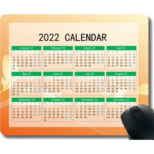 2022 Calendar Mouse Pad,Veil Background Light Shape Flight Custom Gaming Mouse Pads with Designs