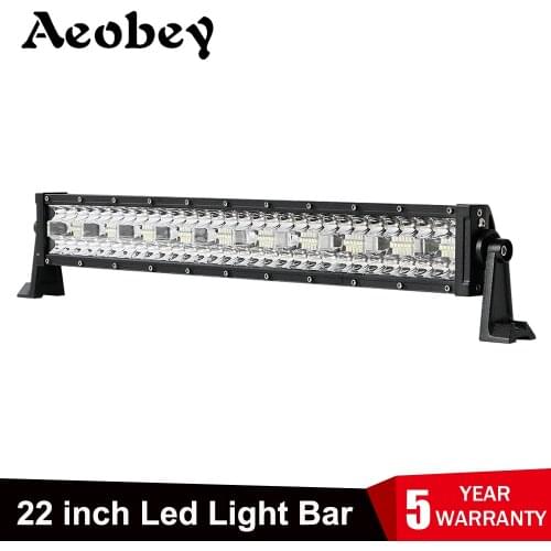 22'' LED Light Bar Tri-Row Spot Flood Combo Bar Off Road Car Driving Work Light Bar for J-eep Car 4WD SUV ATV Truck Boat
