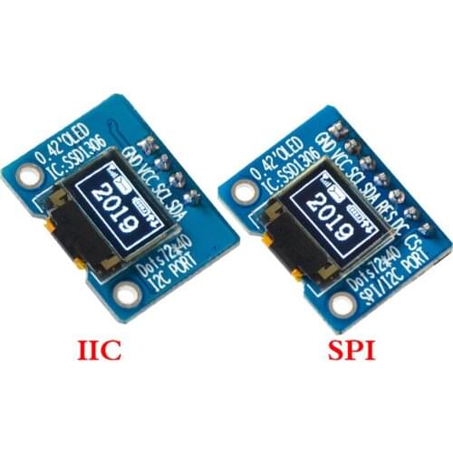 4/7Pin 0.42 inch OLED display module white OLED module IIC/SPI interface SSD1306 LCD module for single chip microcomputer
