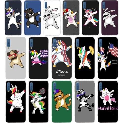 54AA Pandas Unicorn fundas Capinha Etui Soft Silicone Tpu Cover phone Case for Samsung Galaxy A6 Plus 2018 A7 2018 A9 star Lite