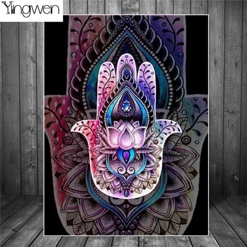 5D DIY Diamond Painting Mandala Hand Of Fatima Full Drill 3D Embroidery Cross Stitch Mosaic Hand Of Milia Home Decoration Gifts