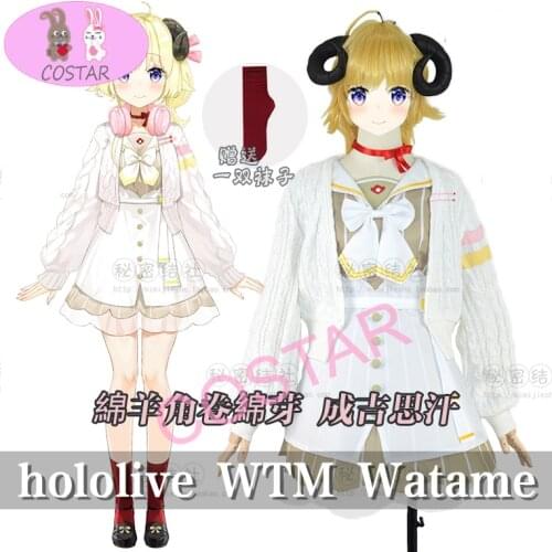 Anime! Vtuber Hololive Tsunomaki Watame Battle Suit Lovely Uniform Cosplay Costume Halloween Party Role Play Outfit 2021 NEW