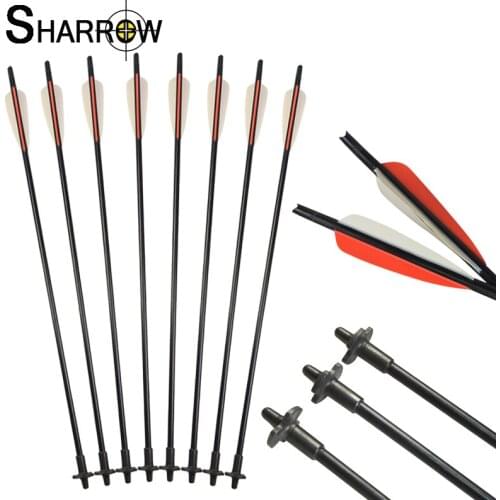 10pcs Crossbow Arrow Archery Crossbow Bolt 24Inch Diameter 0.9cm FRP Arrows for Bow and Arrow Shooting Hunting Accessories