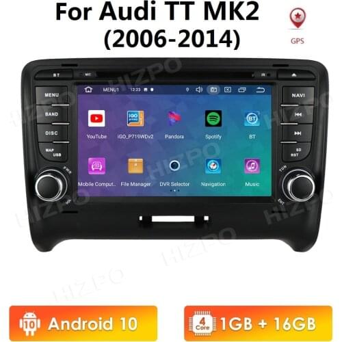 IPS Car Radio 2 DIN Android 10 DVD GPS for Audi TT MK 2 8J 2006 2007 2008-2012 Player Auto Audio Stereo Multimedia Navigation