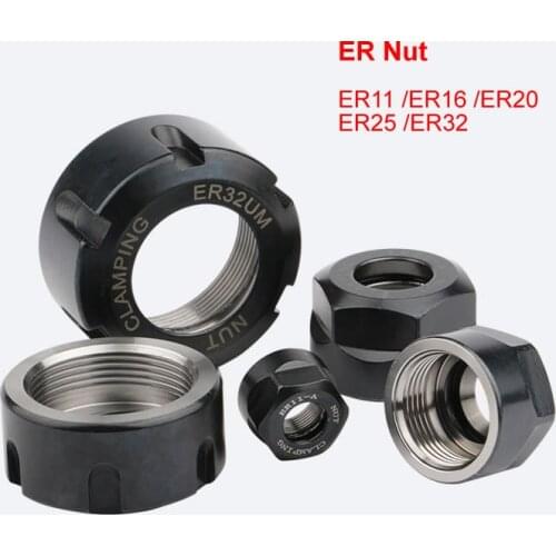 ER11 ER16 ER20 ER25 ER32 A M Balanced Nut CNC Router Engraving ER Collet Nut Clamping CNC Milling Turning Collet Chucks